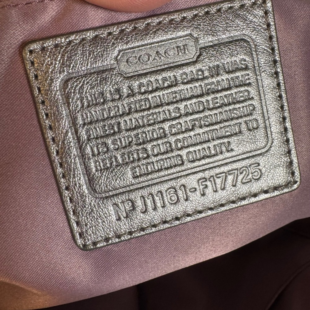 Coach Silver Metallic Signature Lurex East West Gallery Tote - Picture 8 of 8